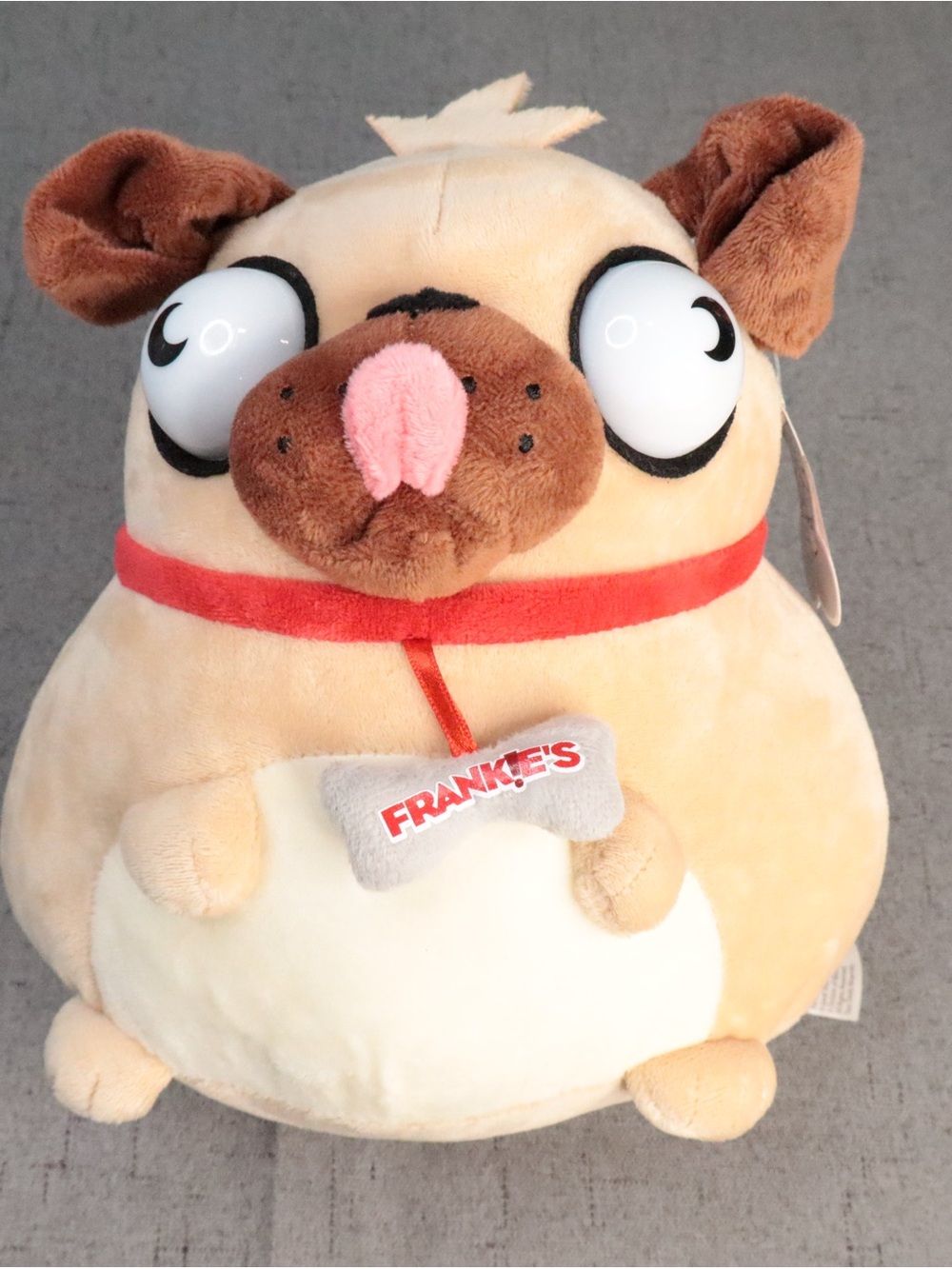 Plush NWT Ugly Chubby Pug Frankie's Good Stuff Funny Puppy Bone Collar 9”